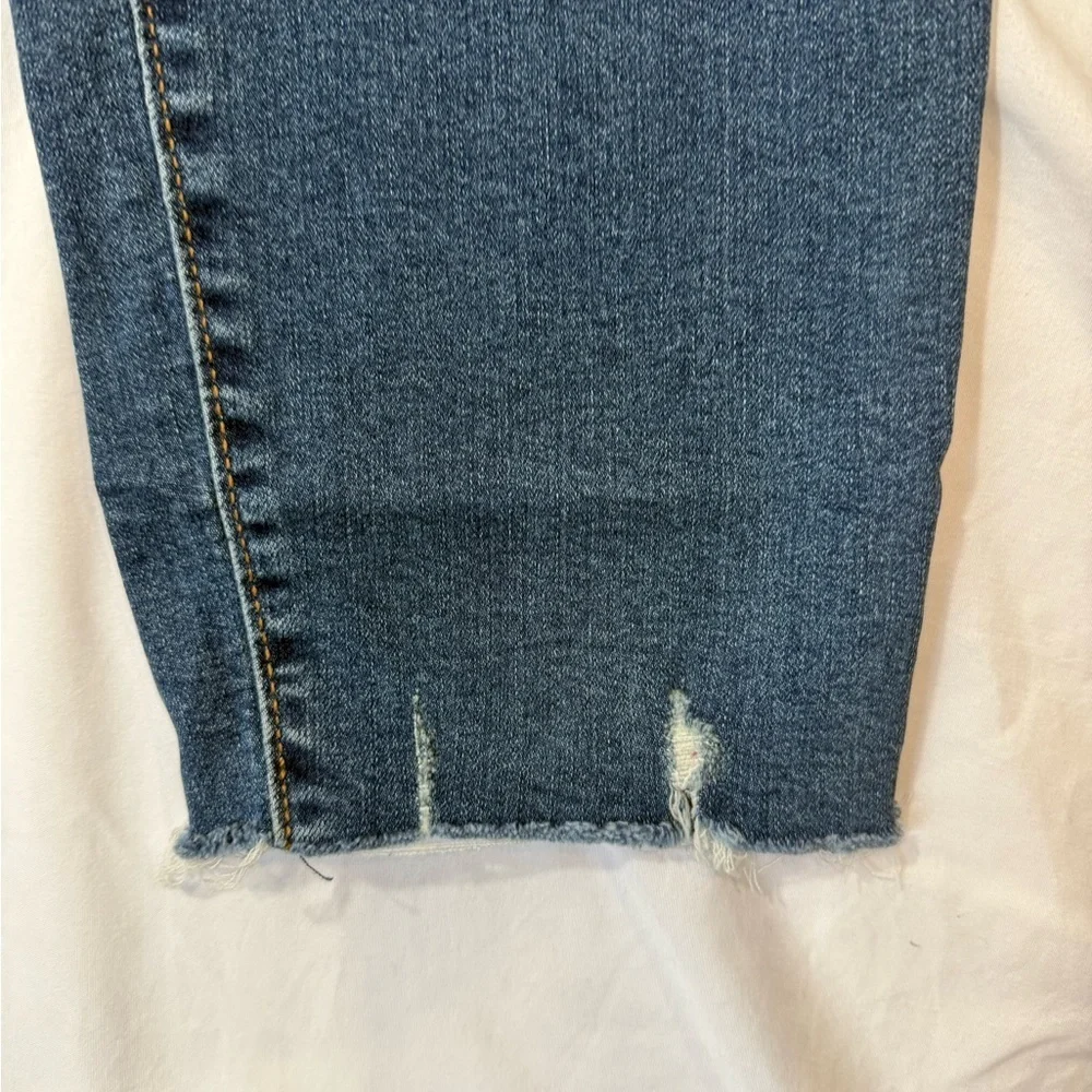 Old Navy Rockstar Skinny Jeans Distressed Raw Hem Size 14 Mid Rise